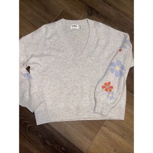 Memphis Pullover in Dove 27 MILES MALIBU Cashmere Floral Small